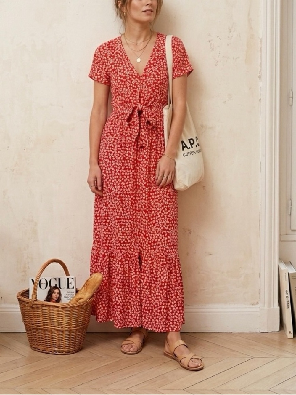 Abercrombie & Fitch Red Floral Maxi Dress